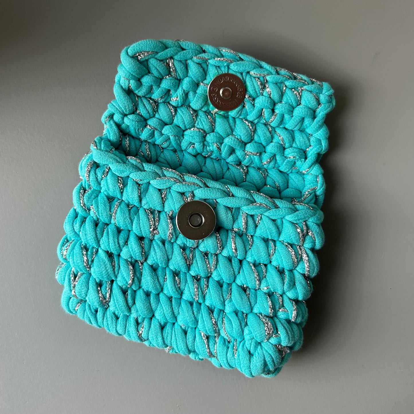 Porte-monnaie Opale - Aqua et fil pailleté