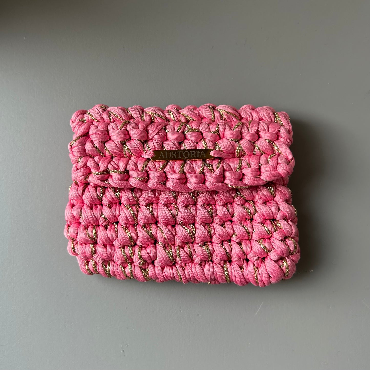 Porte-monnaie Opale - Rose et fil pailleté or