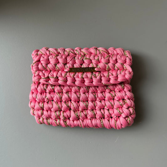 Porte-monnaie Opale - Rose et fil pailleté or