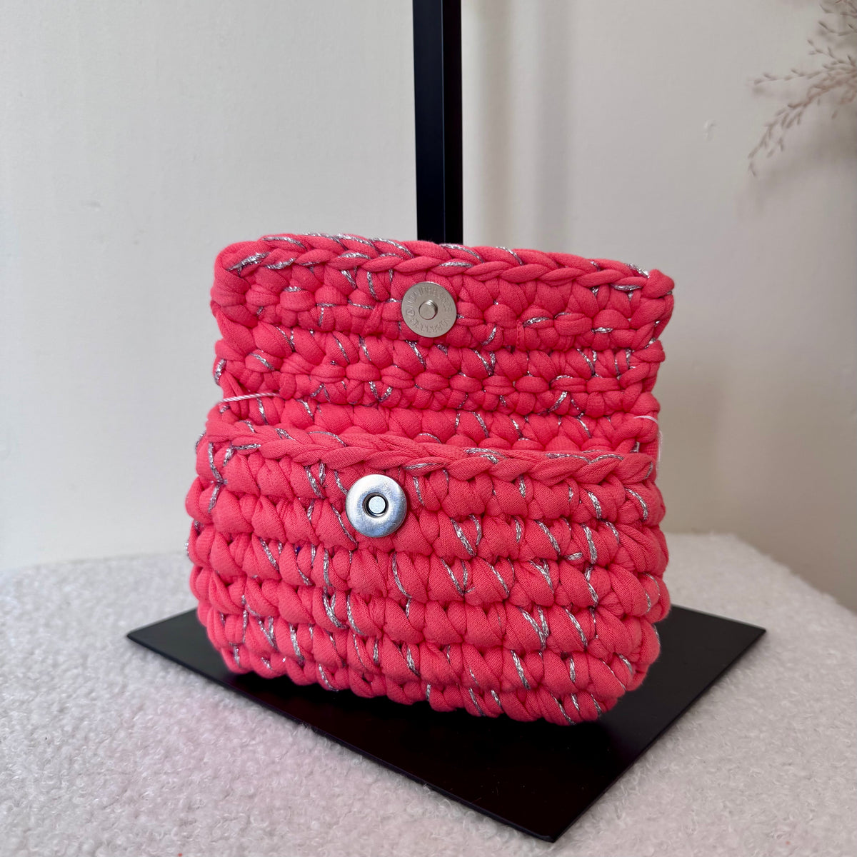 Porte-monnaie Opale - Corail et fil pailleté or
