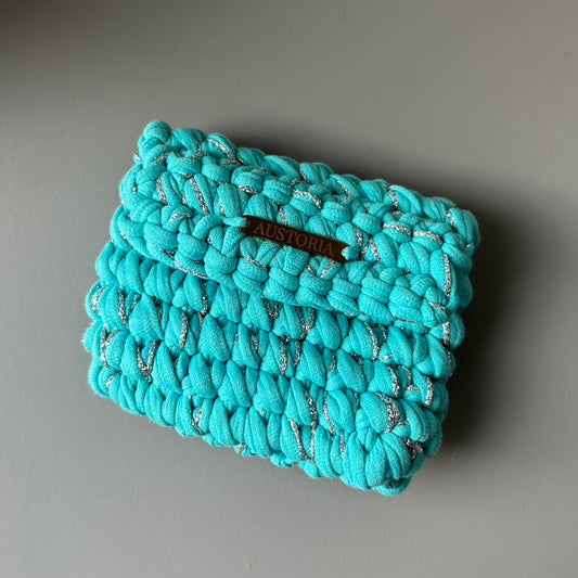 Porte-monnaie Opale - Aqua et fil pailleté