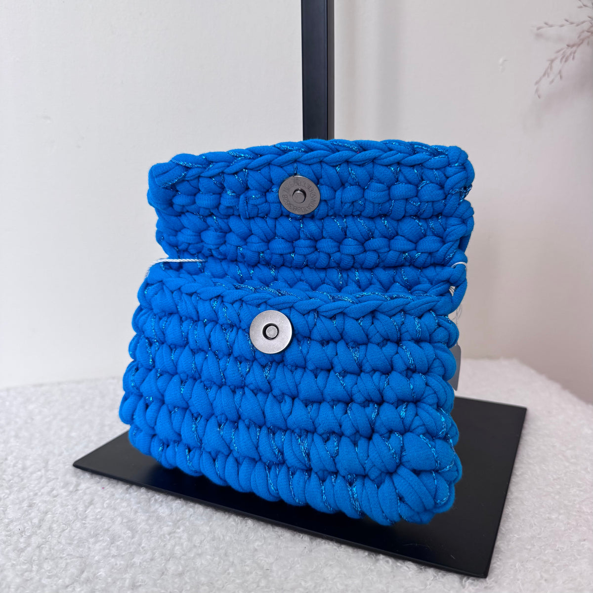 Porte-monnaie Opale - Turquoise et fil pailleté bleu