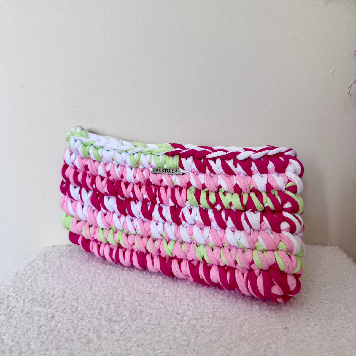 Pochette Haven - Blanc, fuchsia, bonbon, vert clair