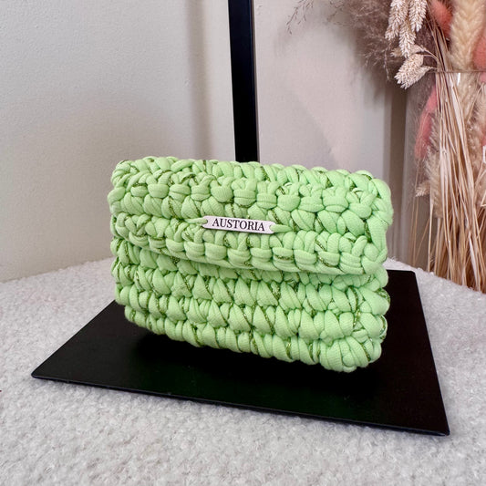Porte-monnaie Opale - Vert clair et fil pailleté vert clair