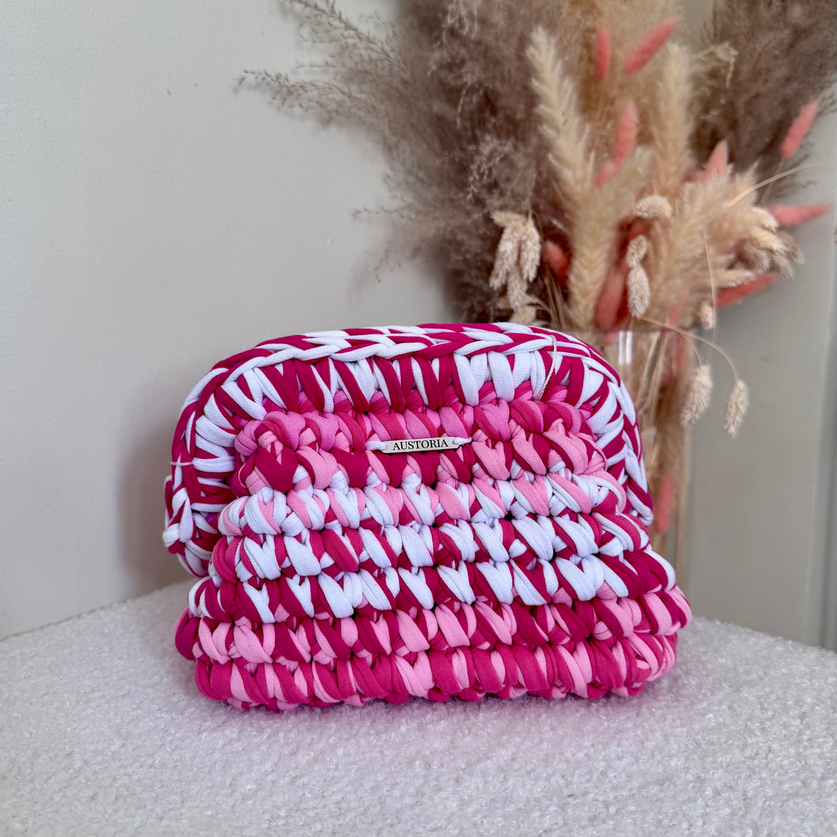Pochette Iris - Blanc, bonbon, fuchsia