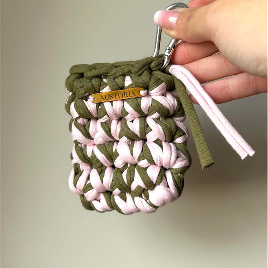 Coque AirPods - Kaki et rose pâle