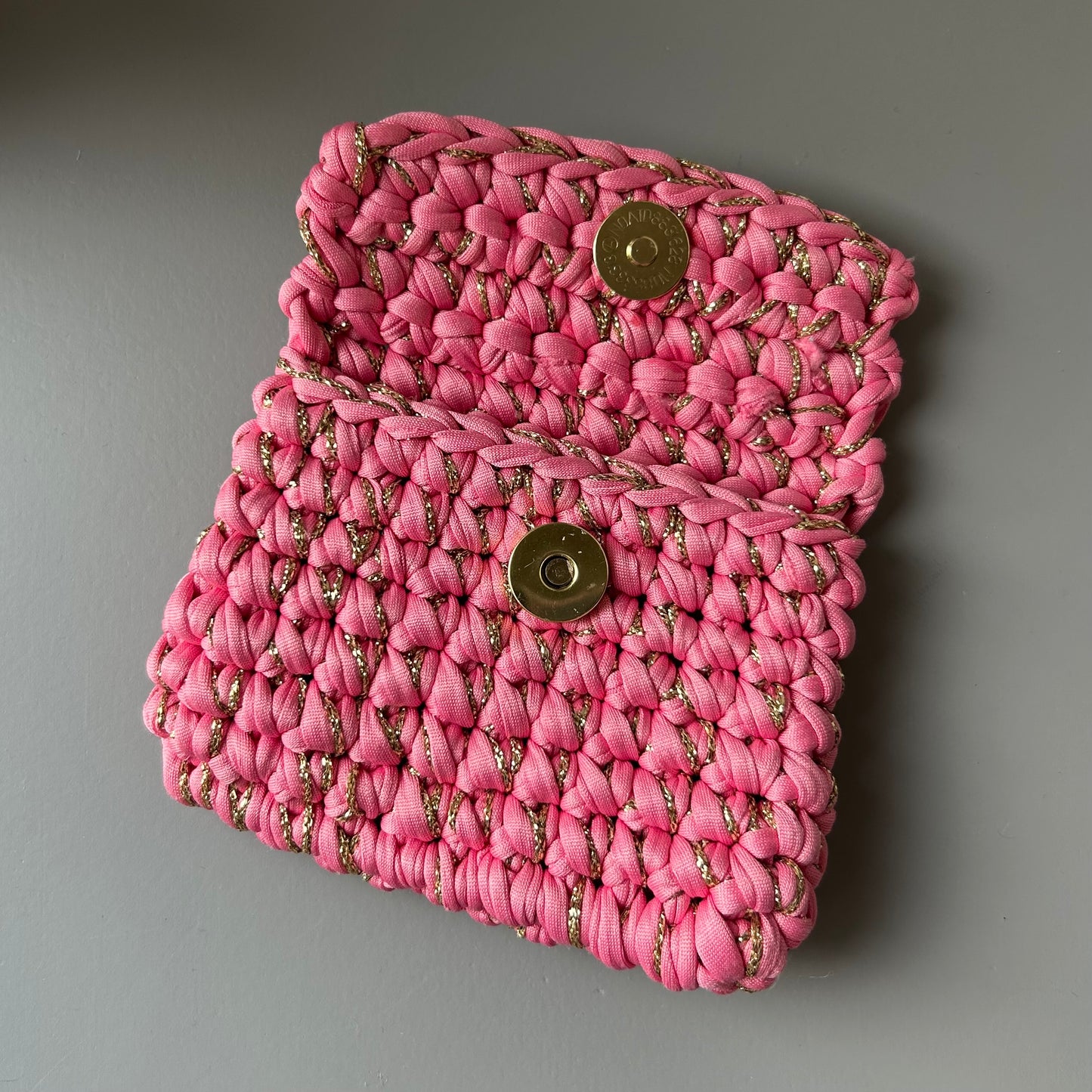 Porte-monnaie Opale - Rose et fil pailleté or
