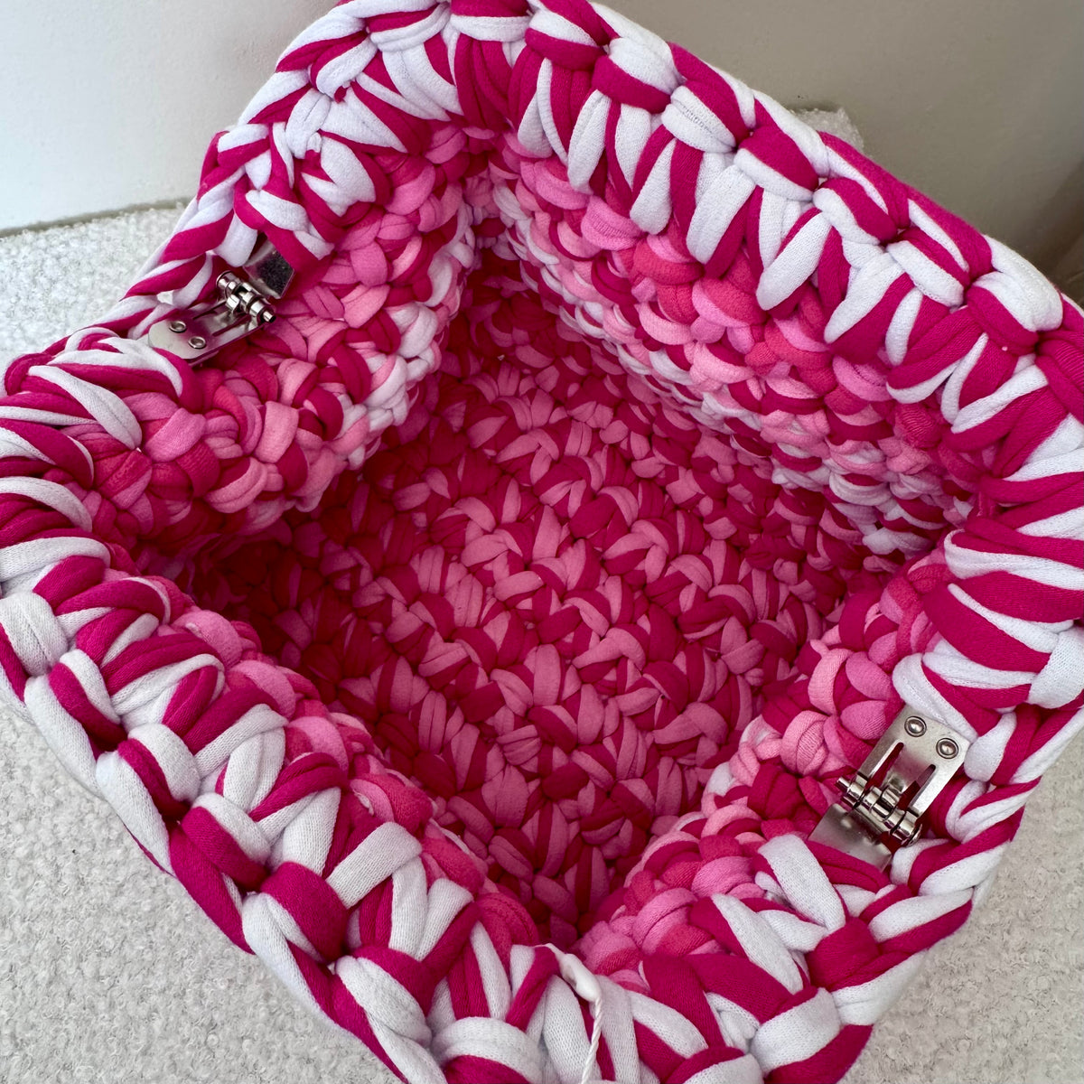 Pochette Iris - Blanc, bonbon, fuchsia