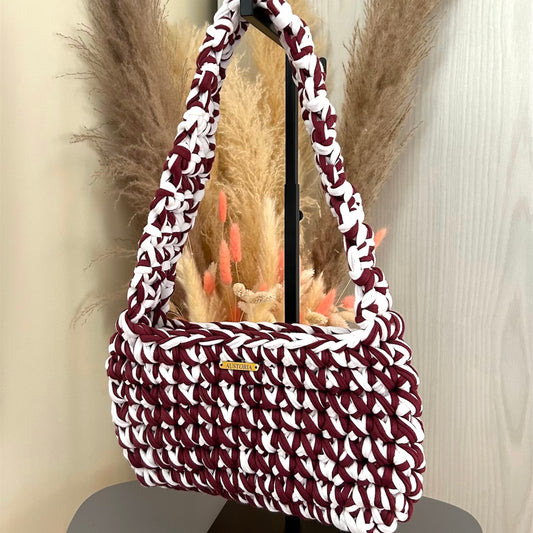 Sac Romy - Bordeaux et blanc